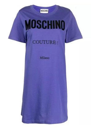 Moschino logo-print T-shirt dress - Purple