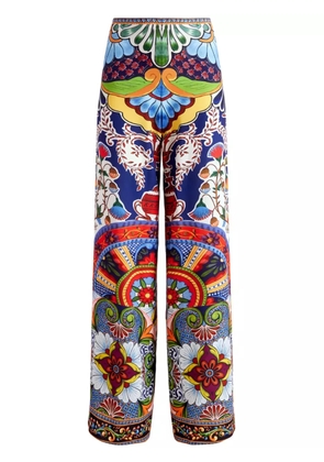 alice + olivia Athena Pants in multicolor polyester - Blue