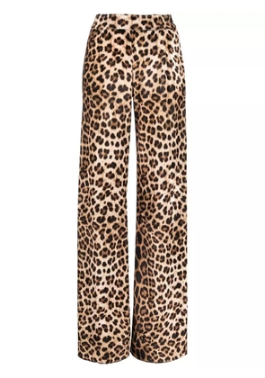 Philipp Plein leopard-print flared trousers - Brown