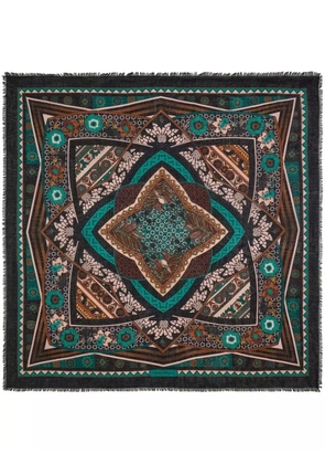Ferragamo Nirvana-print silk shawl - Black