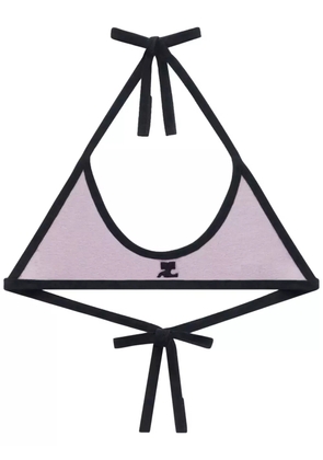Courrèges contrasting-trim bralette - Pink