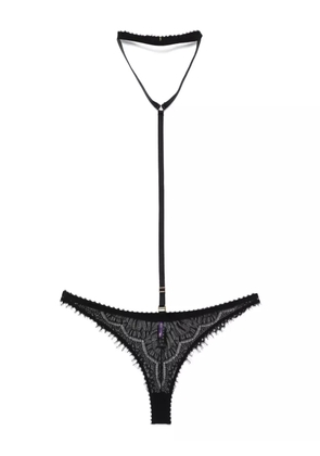 Maison Close Accroche Cœur thong and harness - Black