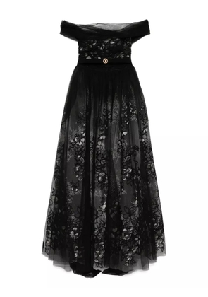 Saiid Kobeisy gathered tulle gown - Black