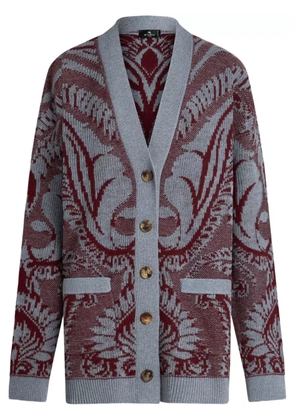 ETRO floral jacquard-knitted cardigan - Blue