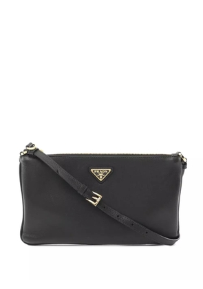 Prada Pre-Owned 2020 logo-plaque leather bag - Black