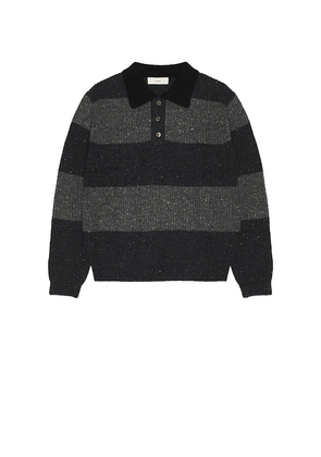 Dunst Chunky Rugby Sweater in Grey. Size S. Also in L, M, XL/1X.