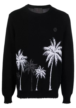 Philipp Plein Hawaii jacquard wool pullover - Black