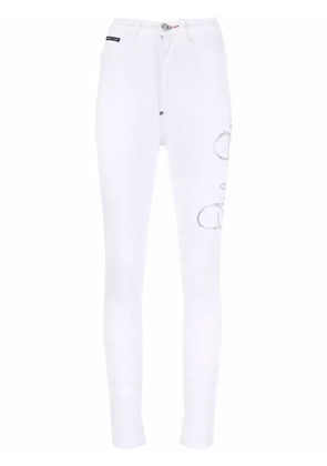 Philipp Plein logo-print jeggings - White
