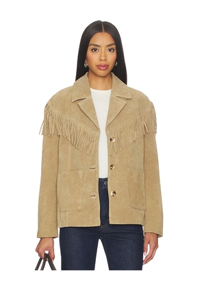 BLANKNYC Suede Fringe Jacket in Tan. Size XS. Also in L, M.