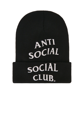 Anti Social Social Club Embroidered Beanie in Black.