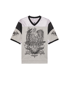 Jaded London Silver Football Jersey in Grey. Size S. Also in L, M.