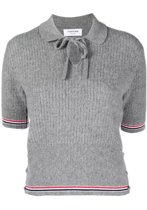 Thom Browne RWB-stripe knitted T-shirt - Grey