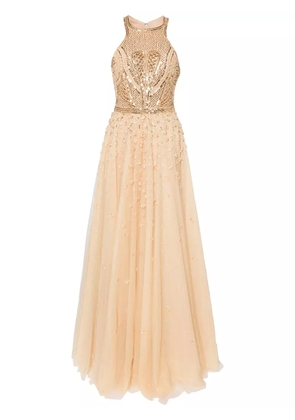 Saiid Kobeisy beaded halterneck gown - Gold