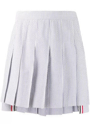 Thom Browne seersucker pleated miniskirt - Blue