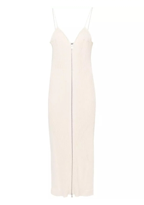 Jil Sander ribbed-knit cotton maxi dress - Neutrals