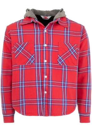 SAINT MXXXXXX checked shirt jacket - Red