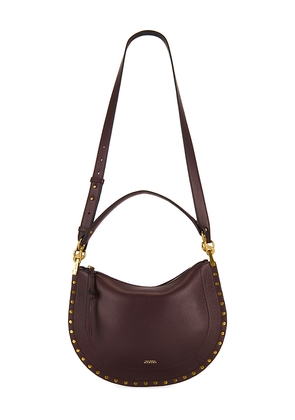 Isabel Marant Oskan Soft Zip Bag in Burgundy.