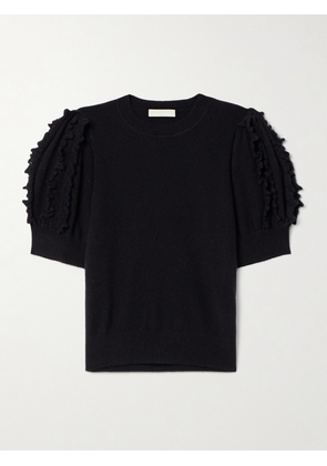 Ulla Johnson - Ottilie Ruffled Cashmere Top - Black - x small,small,medium,large,x large