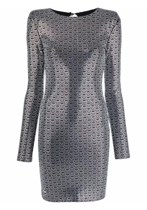 Philipp Plein Crystal-embellished long-sleeve mini dress - Black