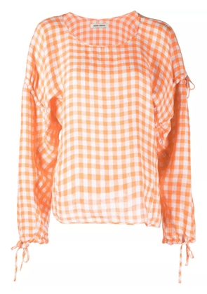 Henrik Vibskov Tapas check-print blouse - Orange