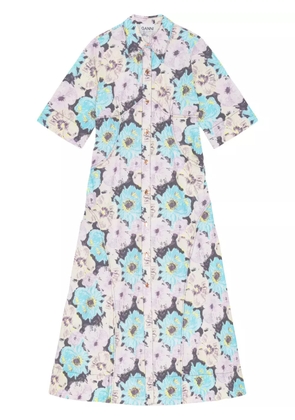 GANNI printed maxi dress - Blue