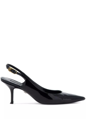 Roberto Cavalli leather slingback pumps - Black