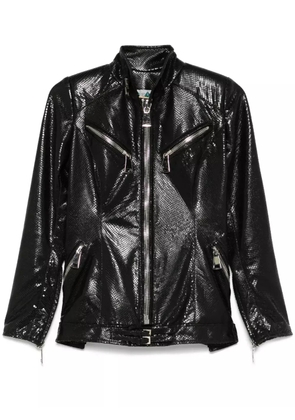MITILIANE COUTURE lizard skin-effect leather jacket - Black