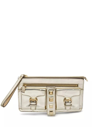 Gucci metallic studded clutch bag