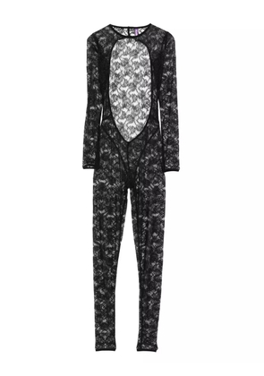 Maison Close Flashback long-sleeve backless jumpsuit - Black