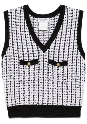 CHANEL Pre-Owned 1997 sleeveless vest sweater top - Black