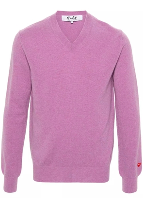 Comme Des Garçons Play logo-appliqué wool jumper - Purple