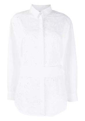Fabiana Filippi perforated belted-waist shirt - White