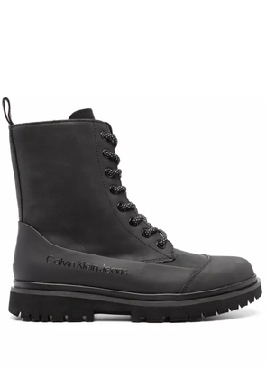 Calvin Klein Jeans panelled leather ankle boots - Black