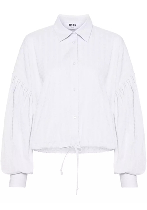 MSGM drawstring-hem seersucker shirt - White