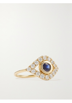 Sydney Evan - Large Evil Eye 14-karat Gold, Sapphire And Diamond Ring - 5,6,7