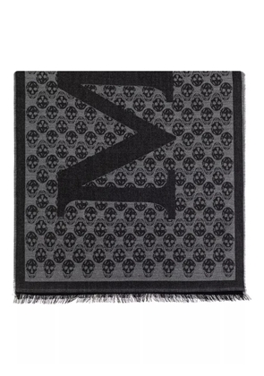 Alexander McQueen skull-print wool scarf - Black