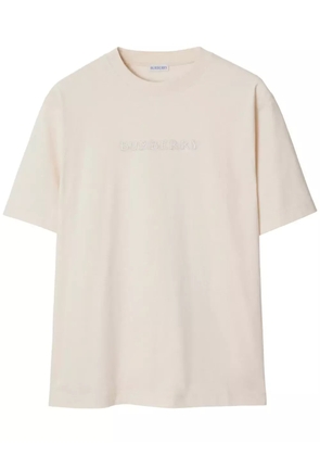 Burberry logo-embroidered T-shirt - Neutrals