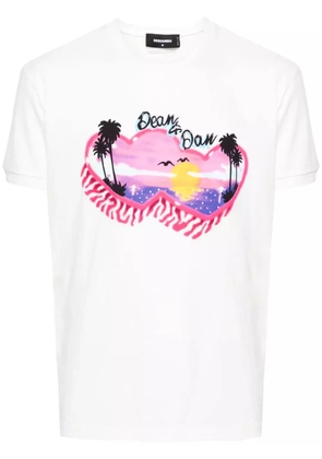 DSQUARED2 graphic-print cotton T-shirt - White