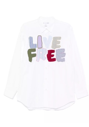Comme Des Garçons Shirt patch-lettering shirt - White