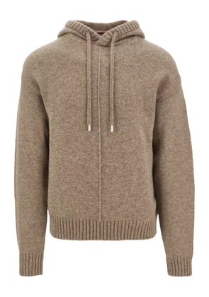 Ferragamo virgin-wool knitted hoodie - Neutrals
