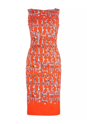 Samantha Sung Celine chain-link print dress - Orange