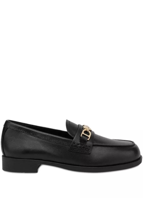Love Moschino logo-plaque loafers - Black