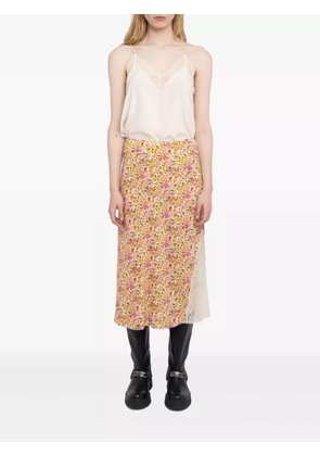 Zadig&Voltaire Jayla floral-print midi skirt - Orange