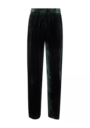 Bianco Levrin velvet elasticated-waist trousers - Green