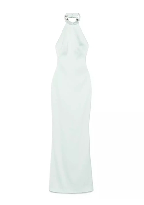 SILK LOVE & LACE embellished halter-neck dress - Green