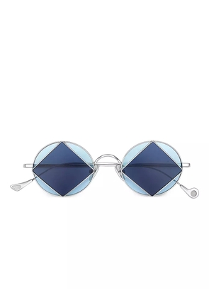 Eyepetizer diamond-detail square-frame sunglasses - Silver