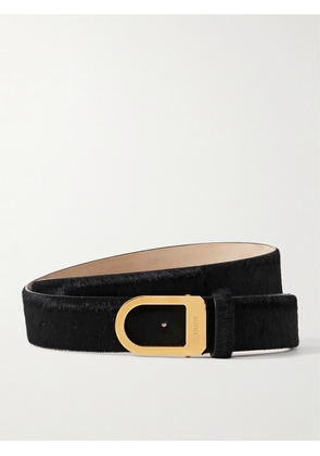 KHAITE - Saddle Calf Hair Belt - Black - 70,75,80,85,90