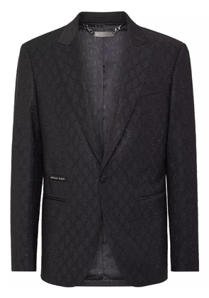 Philipp Plein monogram-pattern blazer - Black