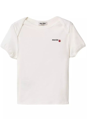 Miu Miu x Petit Bateau embroidered T-shirt - White