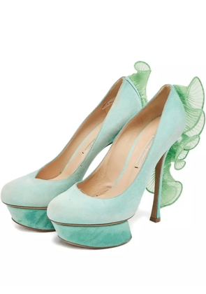 Nicholas Kirkwood 2024 140mm suede pumps - Green
